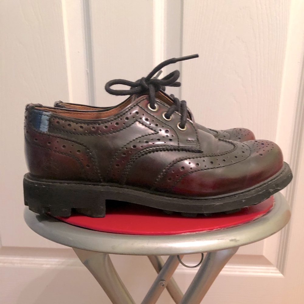 JOHN FLUEVOG Ox-blood leather Brogue loafers Size 7